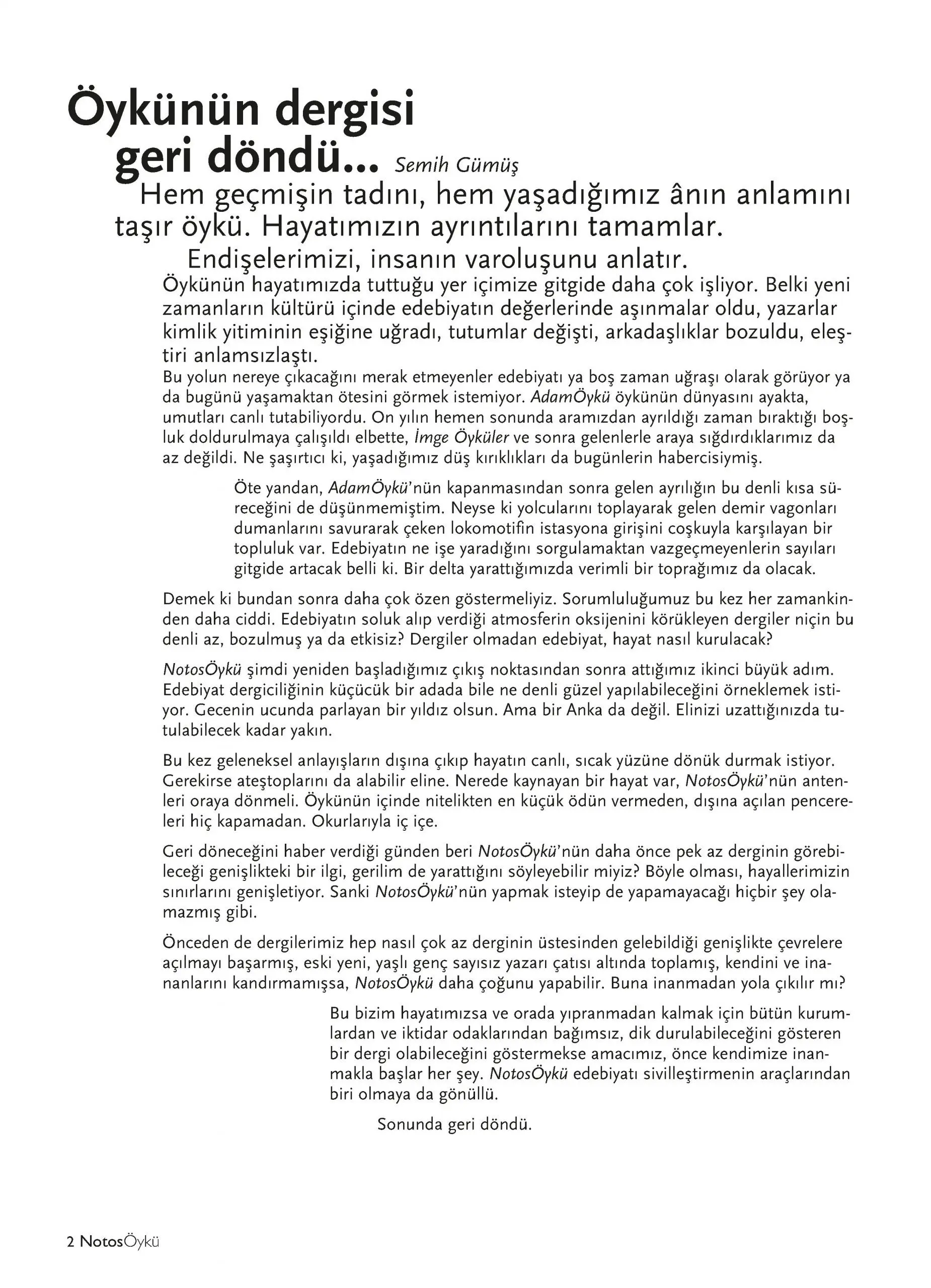 Notos 1 – Öykünün dergisi geri döndü - Görsel 3
